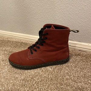 Retro burgundy fabric Doc Martens